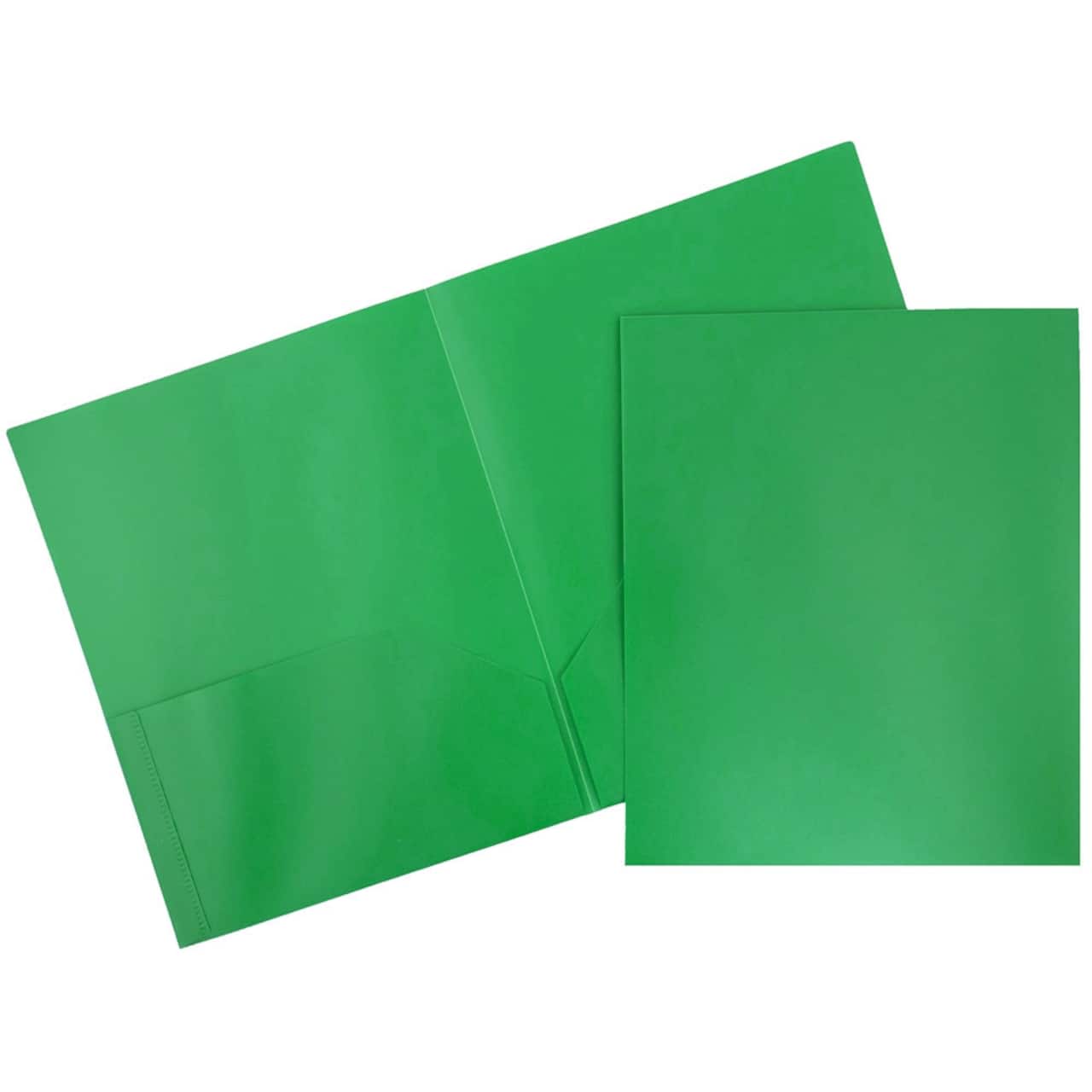 JAM Paper 9.5" x 11.5" Plastic 2 Pocket School POP Folders, 6ct.